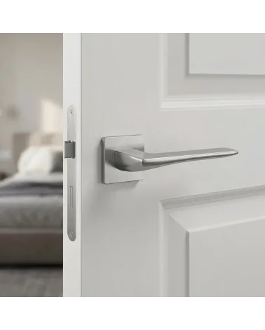 Brushed Chrome Door Handle Subtle and Refined - IRIS Model