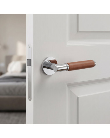 TUPAI 4200/200 Premium Light Leather Round Door Handle - MillaPoignées