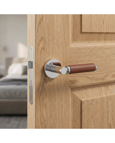 TUPAI 4200/200 Premium Light Leather Round Door Handle - MillaPoignées