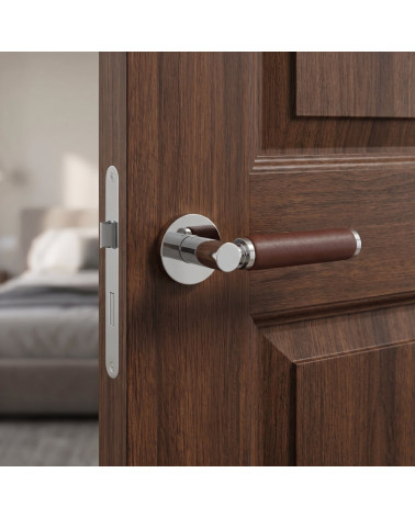 Premium dark leather door handle TUPAI 4200/201 round - MillaHandles