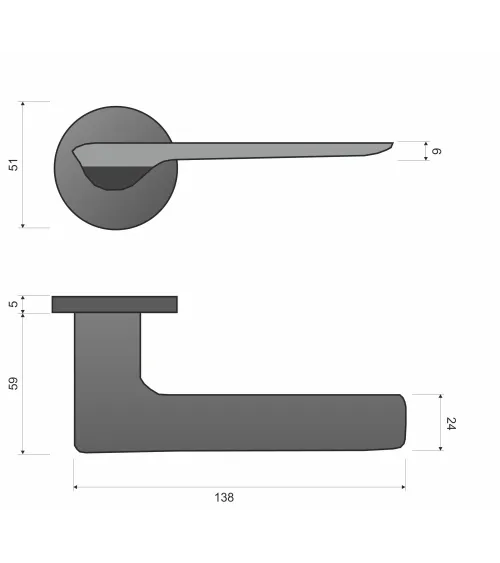 LIGNE brushed chrome door handle design handle