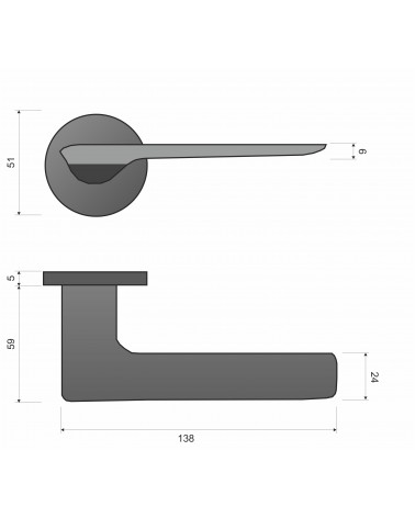 LIGNE door handle with legend