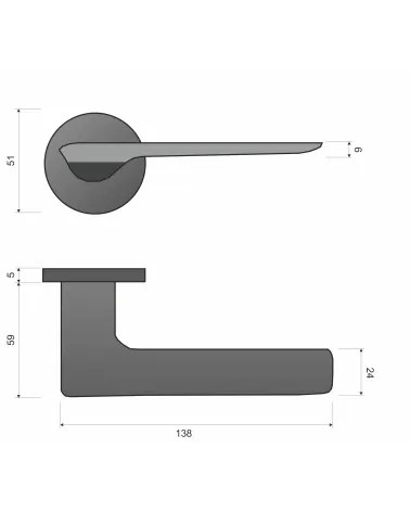 Modern style LIGNE door handle with legend