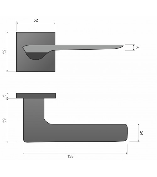 LIGNE polished chrome door handle design handle