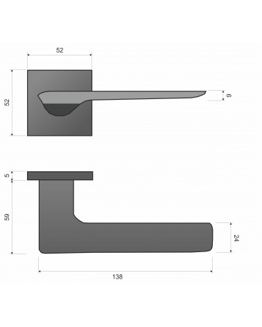LIGNE door handle with legend