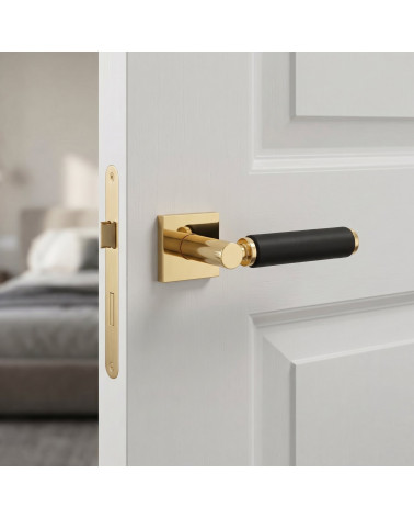 Premium Contemporary Leather Door Handle TUPAI 4200/202 Square - MillaPoignées