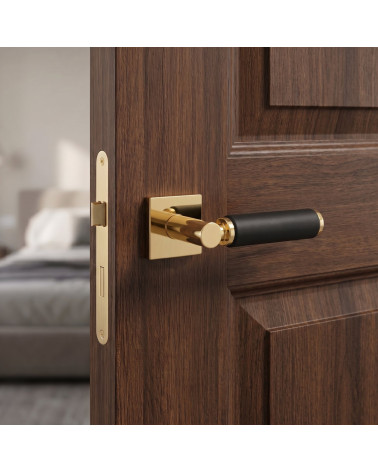 Premium Contemporary Leather Door Handle TUPAI 4200/202 Square - MillaPoignées