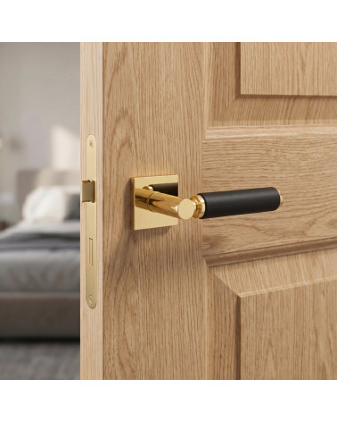 Premium Contemporary Leather Door Handle TUPAI 4200/202 Square - MillaPoignées