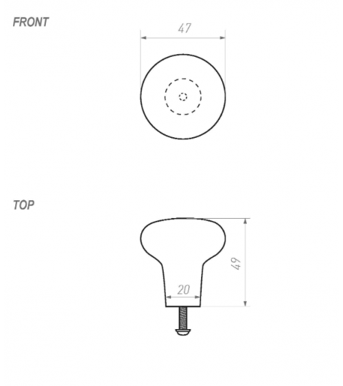 Bronze furniture knob PT45 - designer handle
