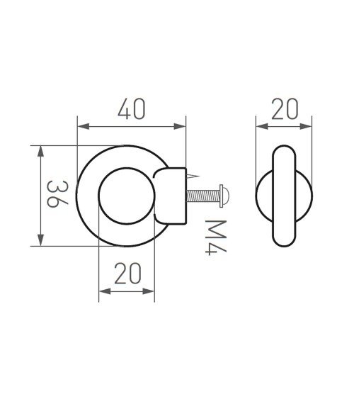 Bronze furniture handle PAC - designer handle