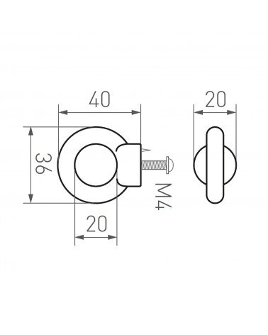 Bronze furniture handle PAC - designer handle