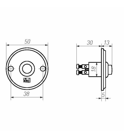 Round doorbell Dauby Pure in bronze - doorbell button 50RBS - designer handle