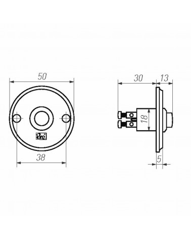 Round doorbell Dauby Pure in bronze - doorbell button 50RBS - designer handle