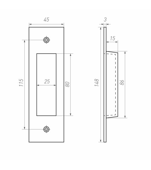 Sliding door handle in bronze Dauby Pure design handle colour 1