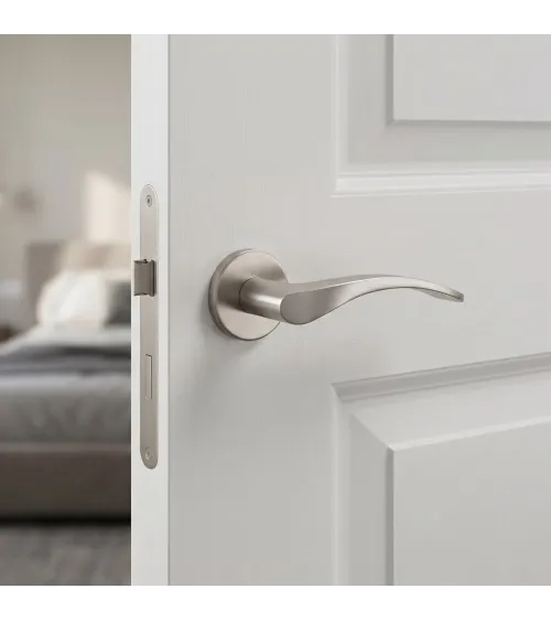 TUPAI 1927 brushed nickel door handle design ironmongery