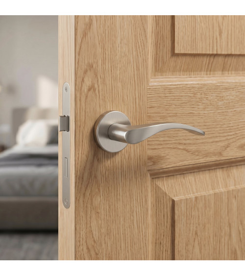 TUPAI 1927 brushed nickel door handle design ironmongery