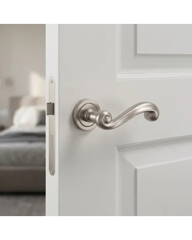 Brushed Nickel Door Handle with understated charm – Model TUPAI 738