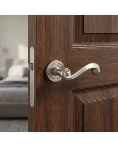 Brushed Nickel Door Handle with understated charm – Model TUPAI 738