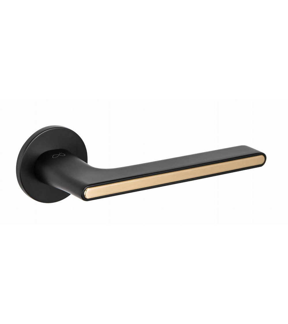 Black and gold two-tone round door handle Ferrara - designer handle