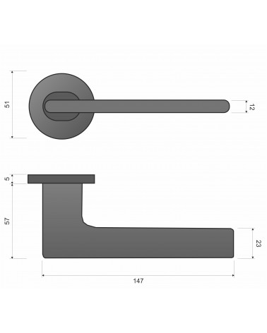 Modern round Zamak door handle Ferrara - designer handle