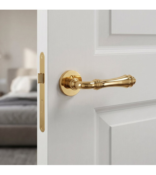 Zamak door handle CAMELIA design handle