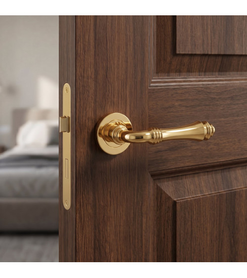 Zamak door handle CAMELIA design handle