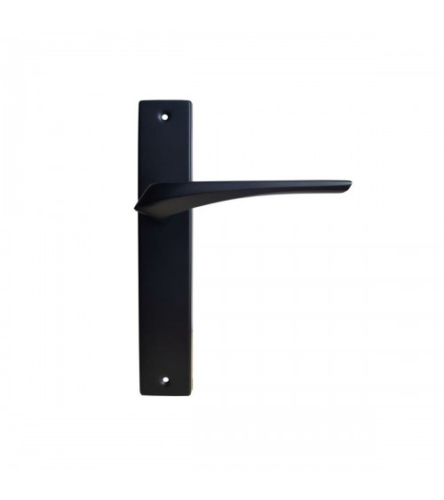 Black door handle on long backplate - Adel model - designer handle