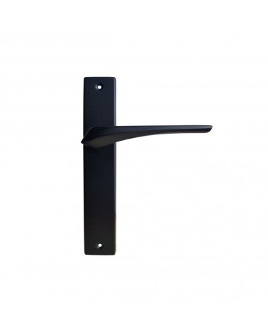 Black door handle on long backplate - Adel model - designer handle