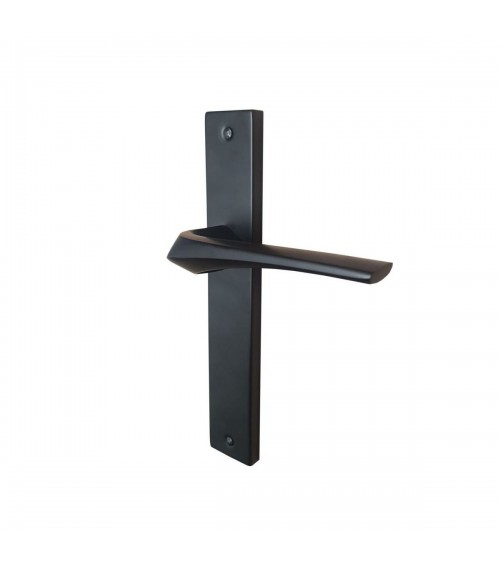 Black door handle on long backplate - Adel model - designer handle