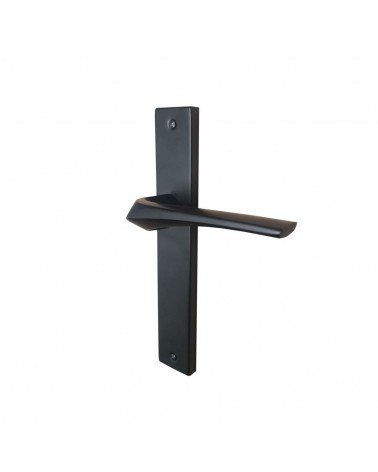Black door handle on long backplate - Adel model - designer handle