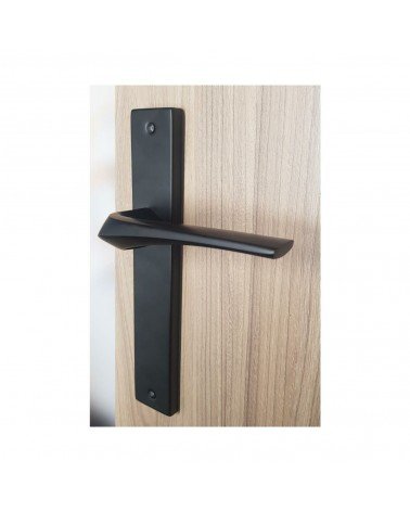 Black door handle on long backplate - Adel model - designer handle
