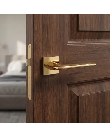 Polished Gold Door Handle Prestigious and Luminous - LILA Model