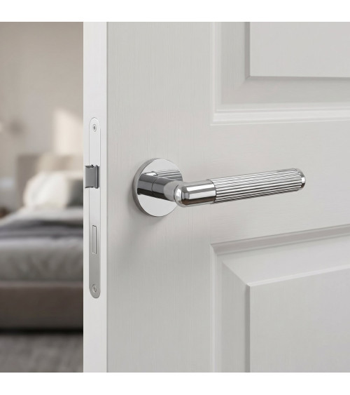 Polished gold LOBELLIA door handle designer interior door
