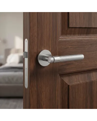 Satin chrome door handle Line GHOST round - milla handles