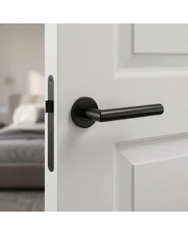 Black Door Handle for a Refined Atmosphere - OVAL 1701 Model