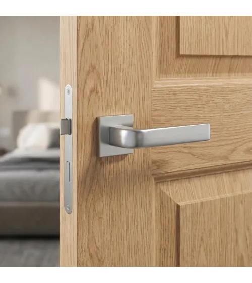 Satin chrome JENA door handle designer handle