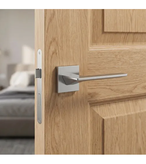 Satin chrome door handle VS VIP square - design handle