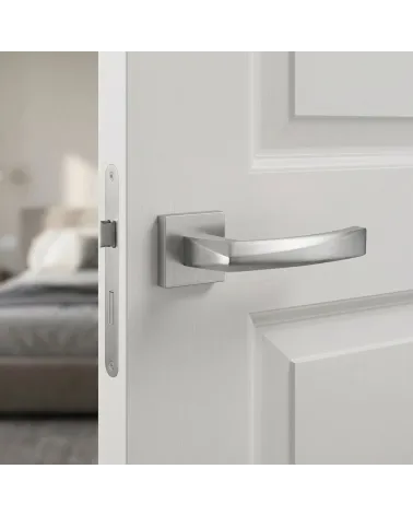 Satin Chrome Door Handle with a Soft Sheen — PHENIX Model