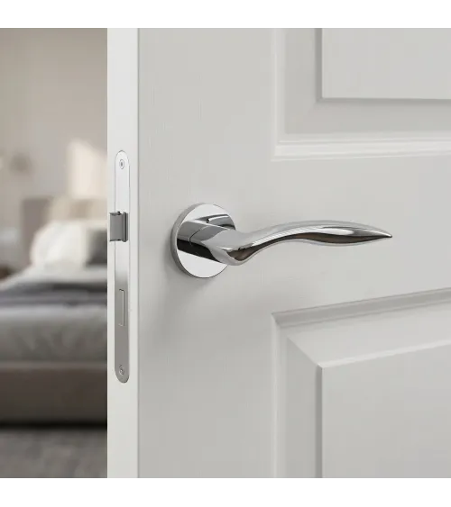 ROBINE polished chrome door handle design hardware