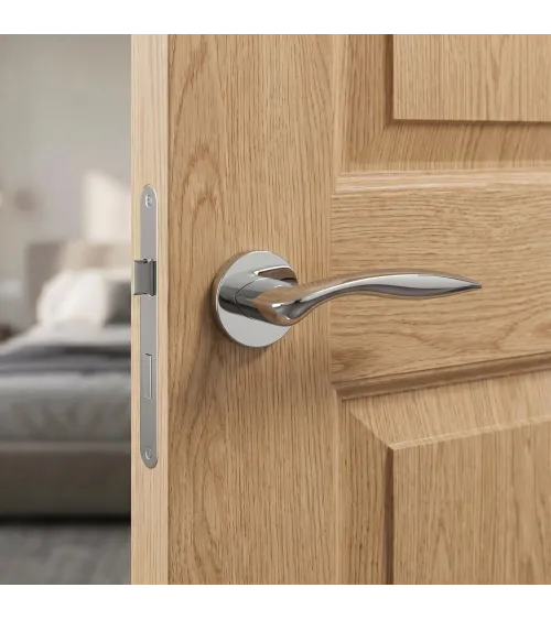 ROBINE polished chrome door handle design hardware