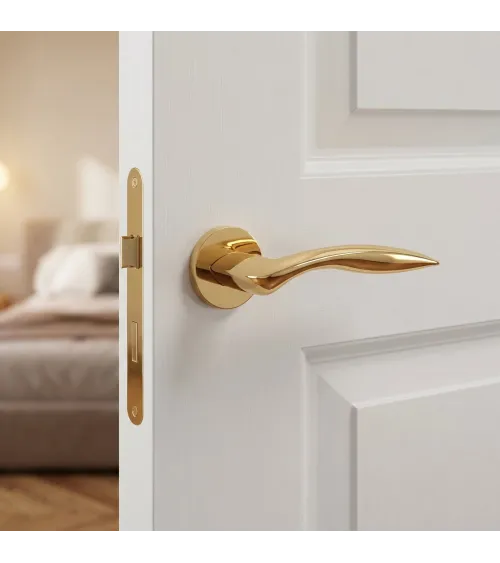 ROBINE polished gold door handle design handle