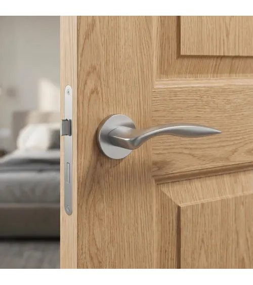 ROBINE satin chrome door handle designer hardware