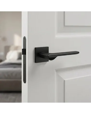 Square black LIGNE door handles