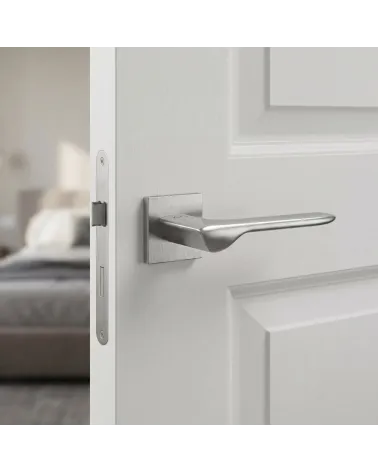LIGNE Square Brushed Chrome Door Handles