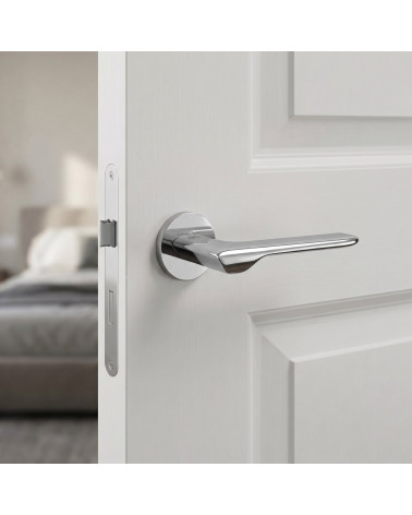LINE round chrome polished door handles