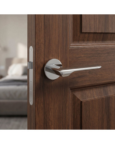 LINE round chrome polished door handles