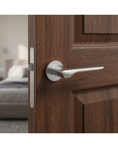 LIGNE Round Brushed Chrome Door Handles
