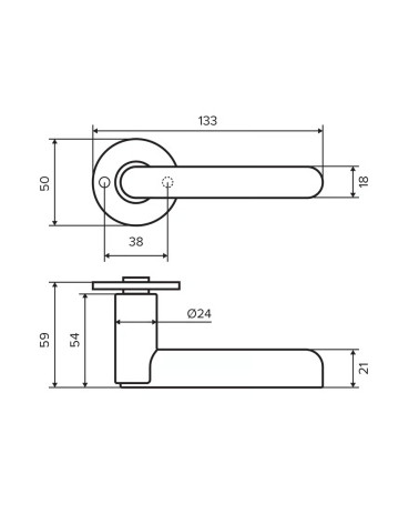 Pair of door handles PH Tukan 50F white bronze