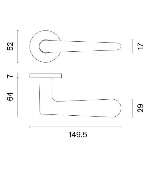 Nickel door handle LAVANDA design handle