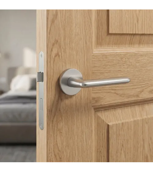 Satin chrome Spark designer door handle